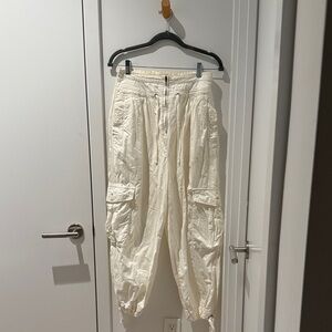 Free People Cream Cargo Pants